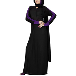 Purple & Black Designer Burkha