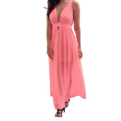 Pink Chiffon Ladies Dress 