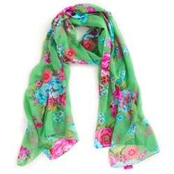 Floral Green Scarf